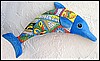 Painted Metal Blue Dolphin Wall Decor, Handcrafted Nautical Design, Coastal Decor, 34"